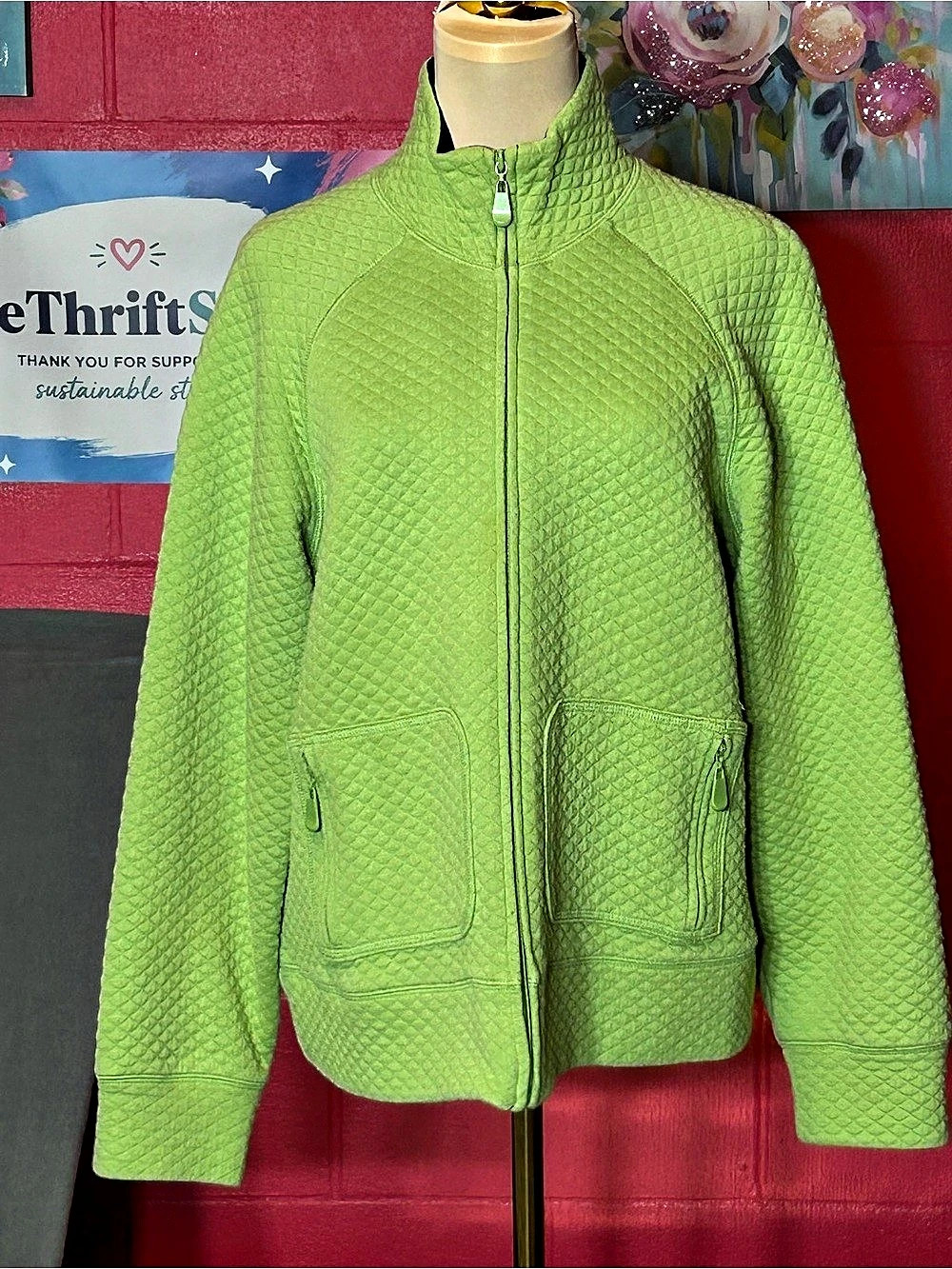 Rafella Nano Puff Jacket Quilted Jacket in Green XL Like New